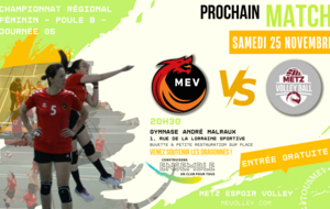 Match Régional F : MEV 1F vs MVB